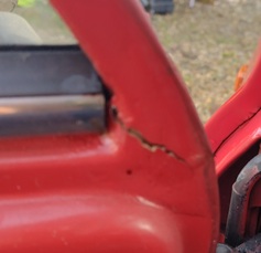 cracked door window frame